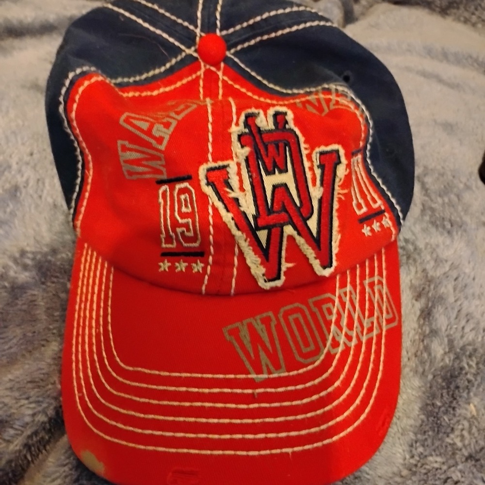 Disney Baseball Cap Men Adult 57-61cm Blue Red WDW 1971 Distressed Graphic Hat